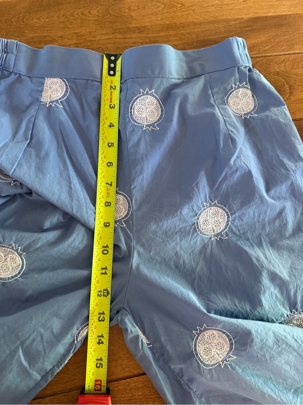 Sapphire Wide Leg Pants Blue Embroidered Yin Yang Boho Size M - Picture 5 of 7